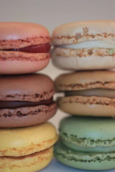 Macarons Different Pastel Colors Flavors — Stockfoto