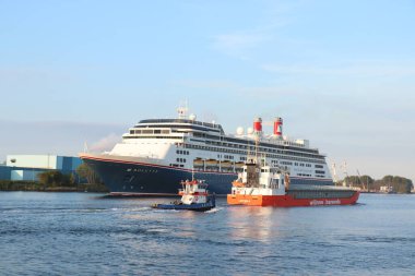 IJmuiden, the Netherlands - May 1st, 2022:  MS Bolette cruise ship, operated by Fred Olsen Cruise lines,formely know as Amsterdam, owned by Holland America Line
