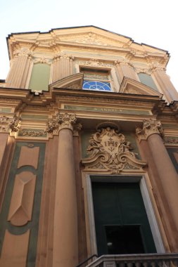 Savona, İtalya - 26 Eylül 2019: Chiesa di Sant 'Andrea. Savona 'nın tarihi merkezindeki Cattolic Kilisesi, 1714-1716.