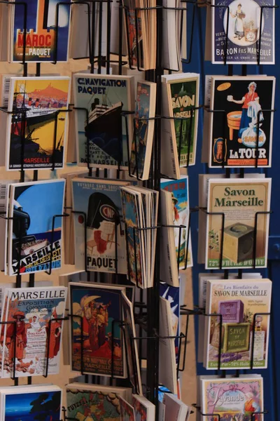 Marsella Francia Septiembre 2019 Postales Temáticas Vintage Venta Una Pequeña —  Fotos de Stock