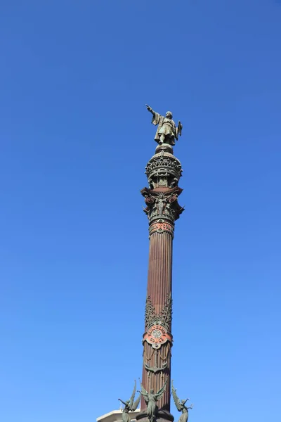 Barcelona Spanien September 2019 Christopher Columbus Monument Nära Rambla Barcelona — Stockfoto