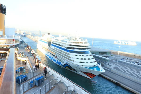 Barcelona Spanje September 2019 Aida Stella Ligt Afgemeerd Cruiseterminal Van — Stockfoto