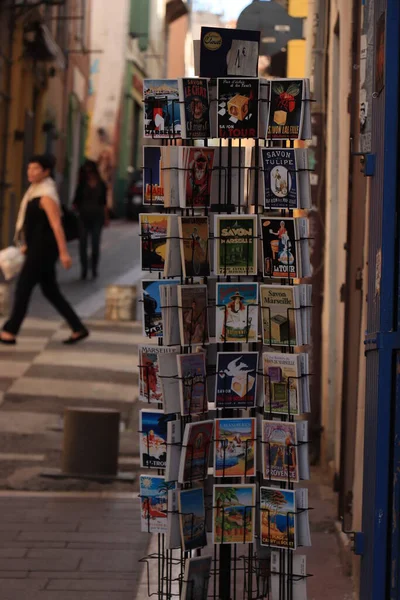 Marseille Frankreich September 2019 Vintage Postkarten Zum Verkauf Einem Kleinen — Stockfoto