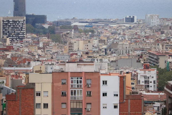 Barcelona España Septiembre 2019 Vista Barcelona Desde Parc Güell Mar —  Fotos de Stock