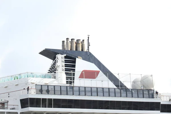 荷兰国际机场 2022年5月25日 Vasco Gama Cruise号由Nicko Cruises运营 漏斗的细节 — 图库照片
