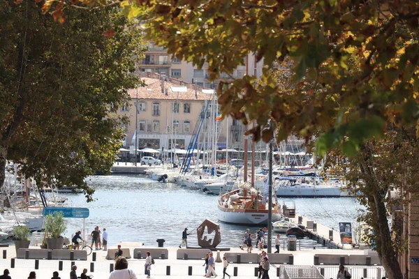 Marseille France Septembre 2019 Vieux Port Dans Centre Ville Yachts — Photo