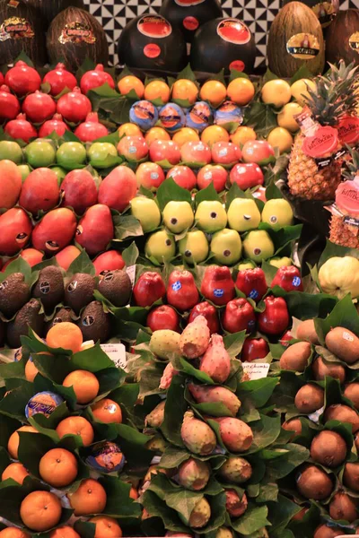 Barcelona Spanien September 2019 Farbenfrohe Früchte Auf Dem Markt Von — Stockfoto