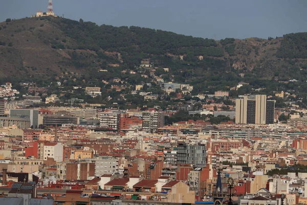 バルセロナ スペイン 2019年9月28日 モンジュイックの丘に位置するムセウ国立美術館から見るバルセロナの景色 — ストック写真