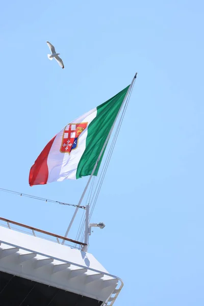 Civil Naval Flag Italy Maritime Flag Used Italian Commercial Ships — Stockfoto
