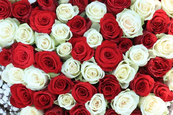 Bridal Flower Arrangement Red White Roses — Stock Photo, Image