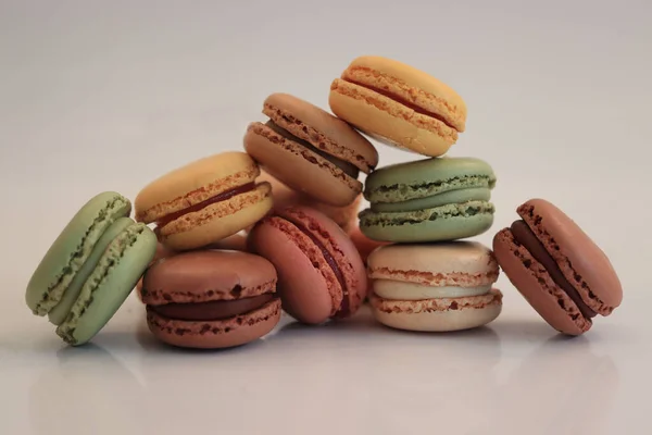 Macarons Different Colors Flavors Stacks — Foto de Stock