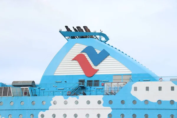 荷兰维尔森 2022年9月25日 Silja Line Galaxy North Sea Canal Amsterdam 该船将用于临时收容寻求庇护者和难民 — 图库照片