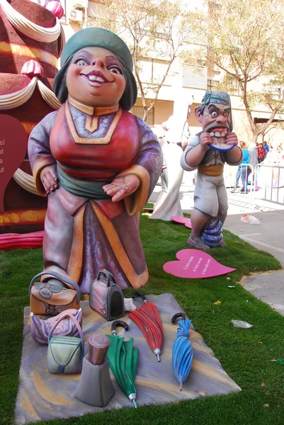 Fallas - the colorful funny figures — Stock Photo, Image