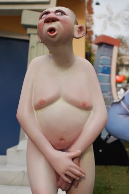 çıplak kağıt mache şekil, valencia, fallas