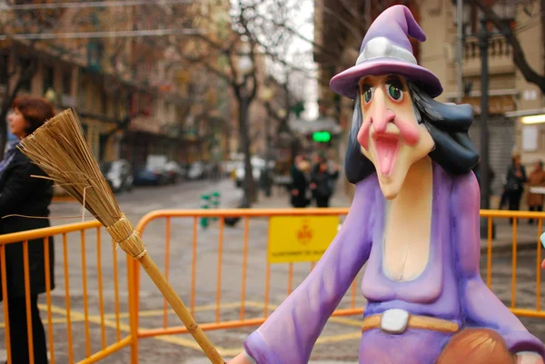 Süpürge ile Fallas — Stok fotoğraf