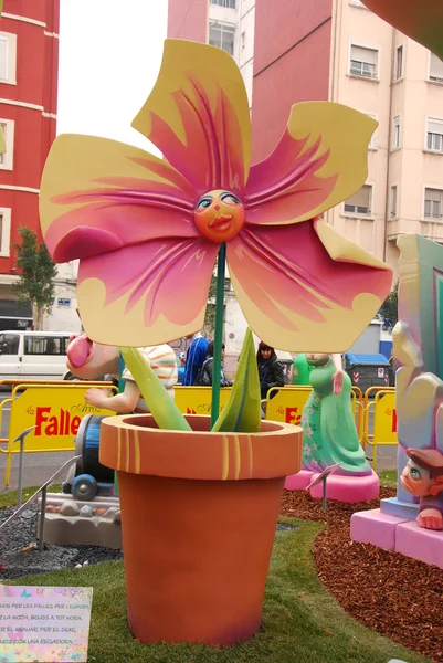 Figura mache papel flores, Valencia, Fallas — Foto de Stock