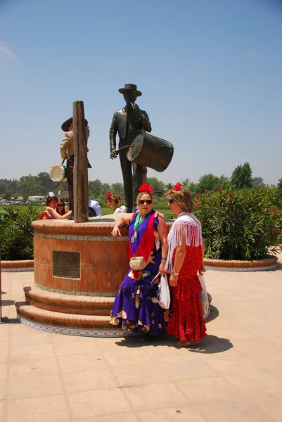 Peregrinos, el Rocío, Huelva, Andalucía, España — Foto de Stock