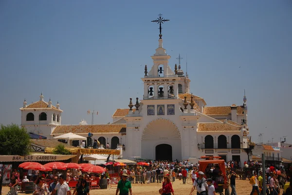 Peregrinos, el Rocío, Huelva, Andalucía, España — Foto de Stock