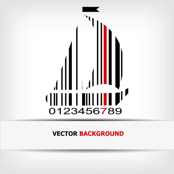 Immagine codice a barre con striscia rossa — Vettoriale Stock