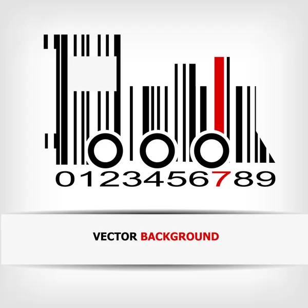 Imagen de código de barras con tira roja — Vector de stock