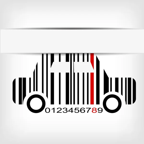 Barcode image with red strip — Stock Vector