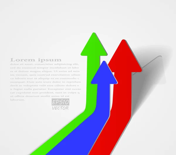 Flechas de color abstracto - ilustración vectorial — Vector de stock