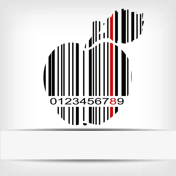 Barcode image with red strip — Stock Vector