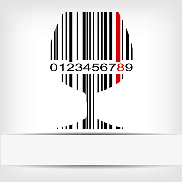 Barcode image with red strip — Stock Vector