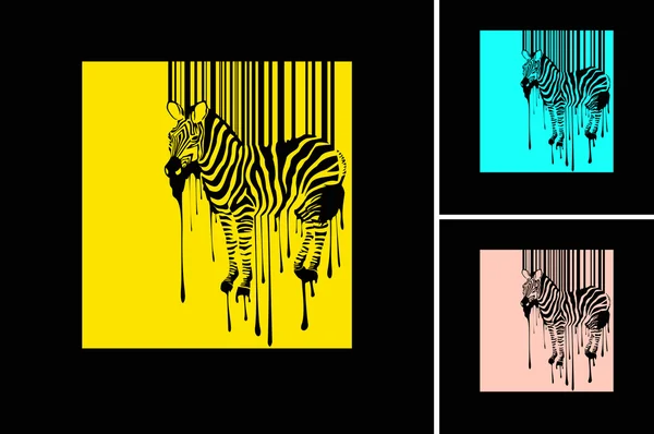 Abstrakte Vektor Zebra Silhouette mit Barcode — Stockvektor