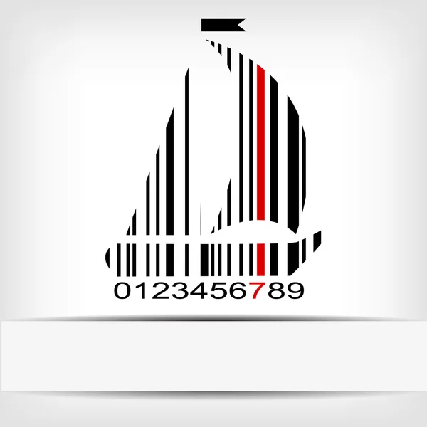 Barcode image with red strip — Stock Vector