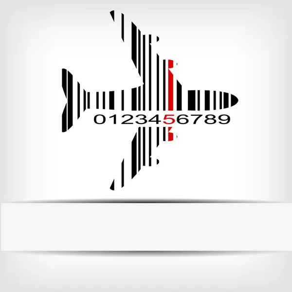 Barcode image with red strip — Stock Vector