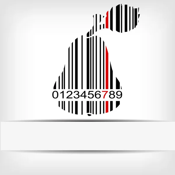 Barcode image with red strip — Stock Vector