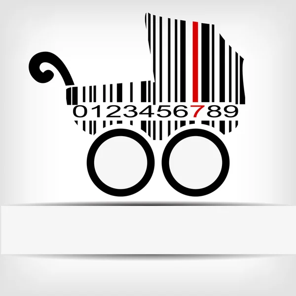 Barcode image with red strip — Stock Vector