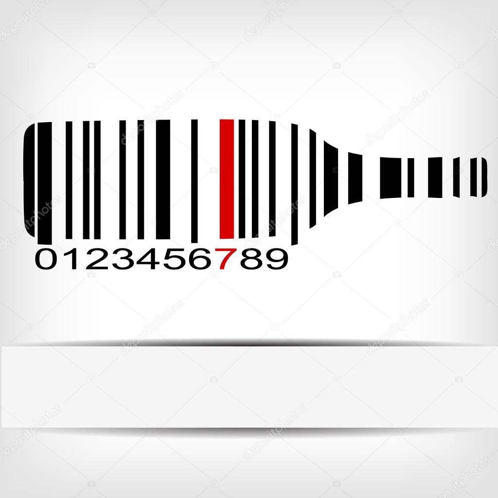 Barcode image with red strip