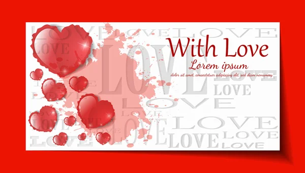 Coeur de papier Valentines carte grunge fond — Image vectorielle
