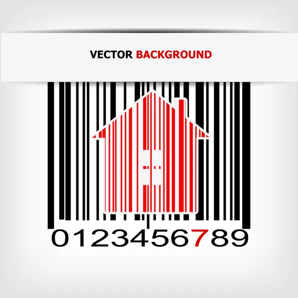 Barcode image with red strip — Stock Vector