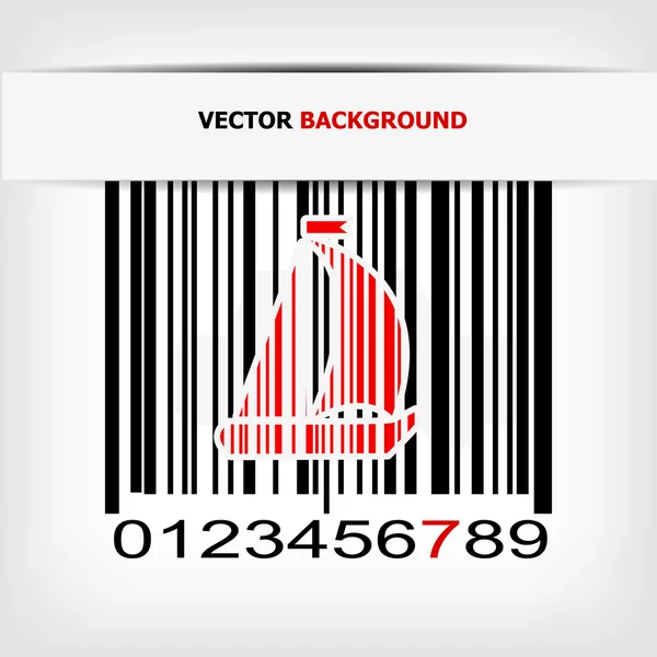 Barcode-Bild mit rotem Streifen — Stockvektor