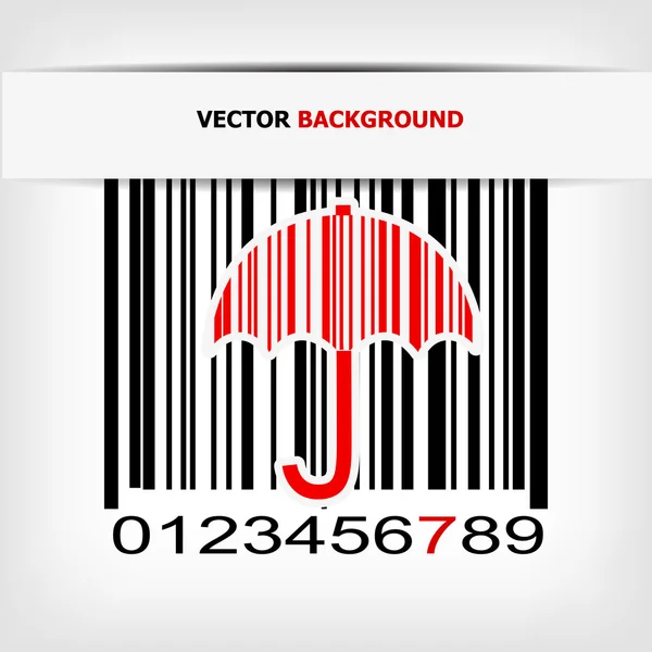 Barcode image with red strip — Stock Vector