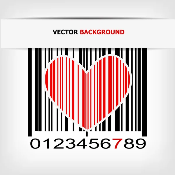 Barcode image with red strip — Stock Vector