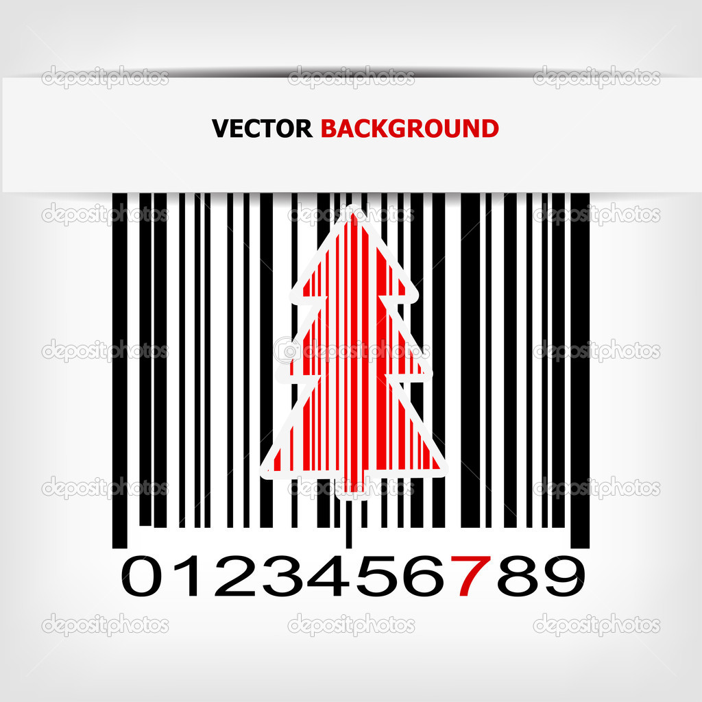 Abstract green Christmas tree barcode background