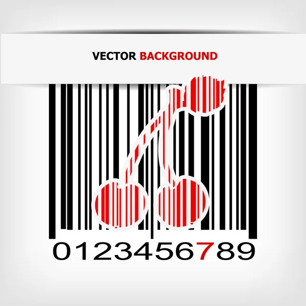 Barcode image with red strip — Stock Vector