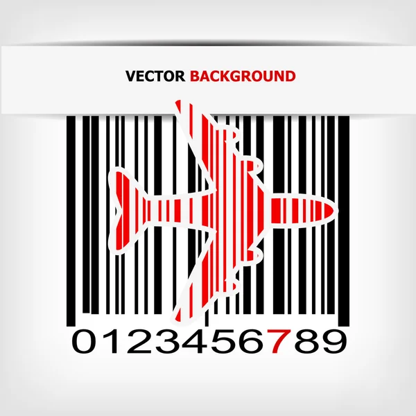 Barcode-Bild mit rotem Streifen — Stockvektor