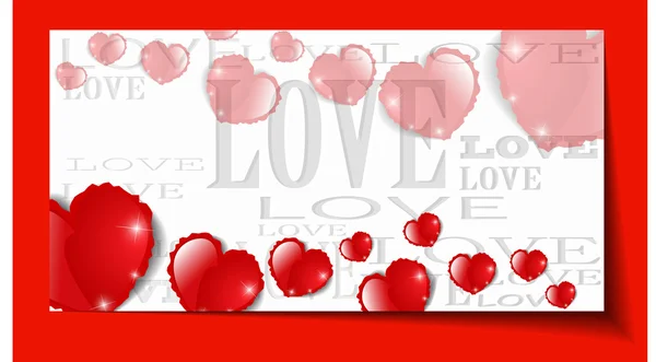 A szív papír Valentin-nap kártya háttérrel — Stock Vector