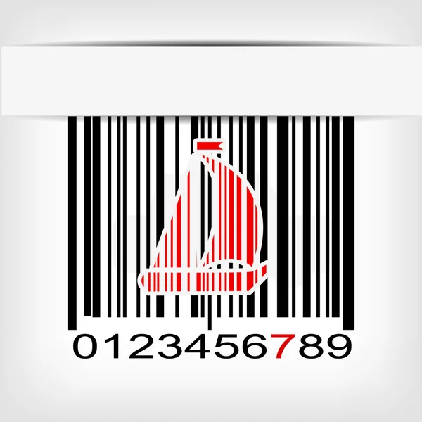Barcode image with red strip — Stock Vector
