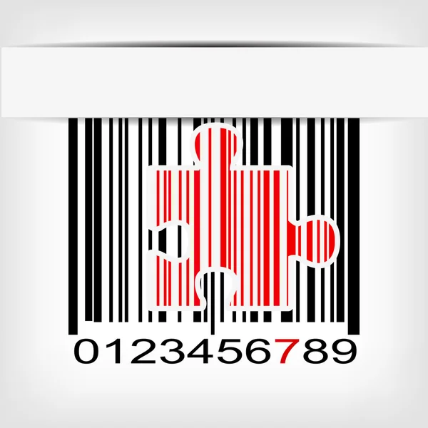 Barcode image with red strip — Stock Vector