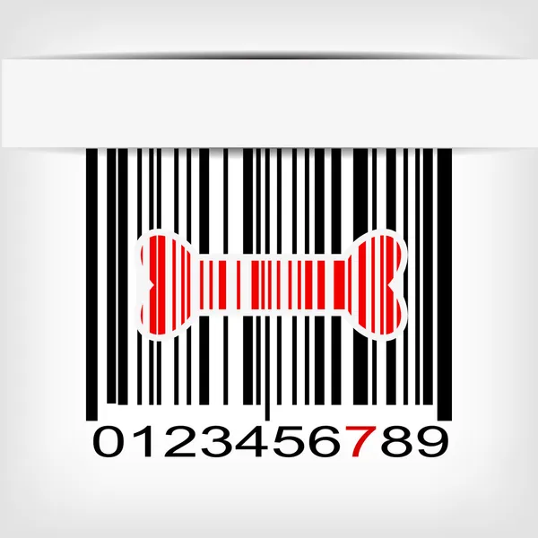 Barcode image with red strip — Stock Vector