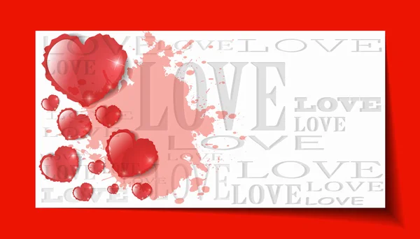 Heart from paper Valentines day card background — Stock Vector