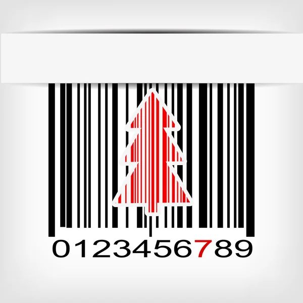 Abstract green Christmas tree barcode background — Stock Vector
