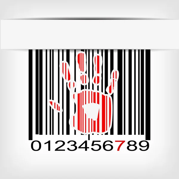 Barcode image with red strip — Stock Vector