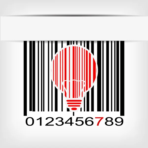 Barcode image with red strip — Stock Vector